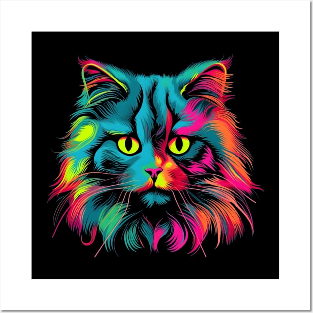 Colourful Persian Cat Wall Art by Quotee